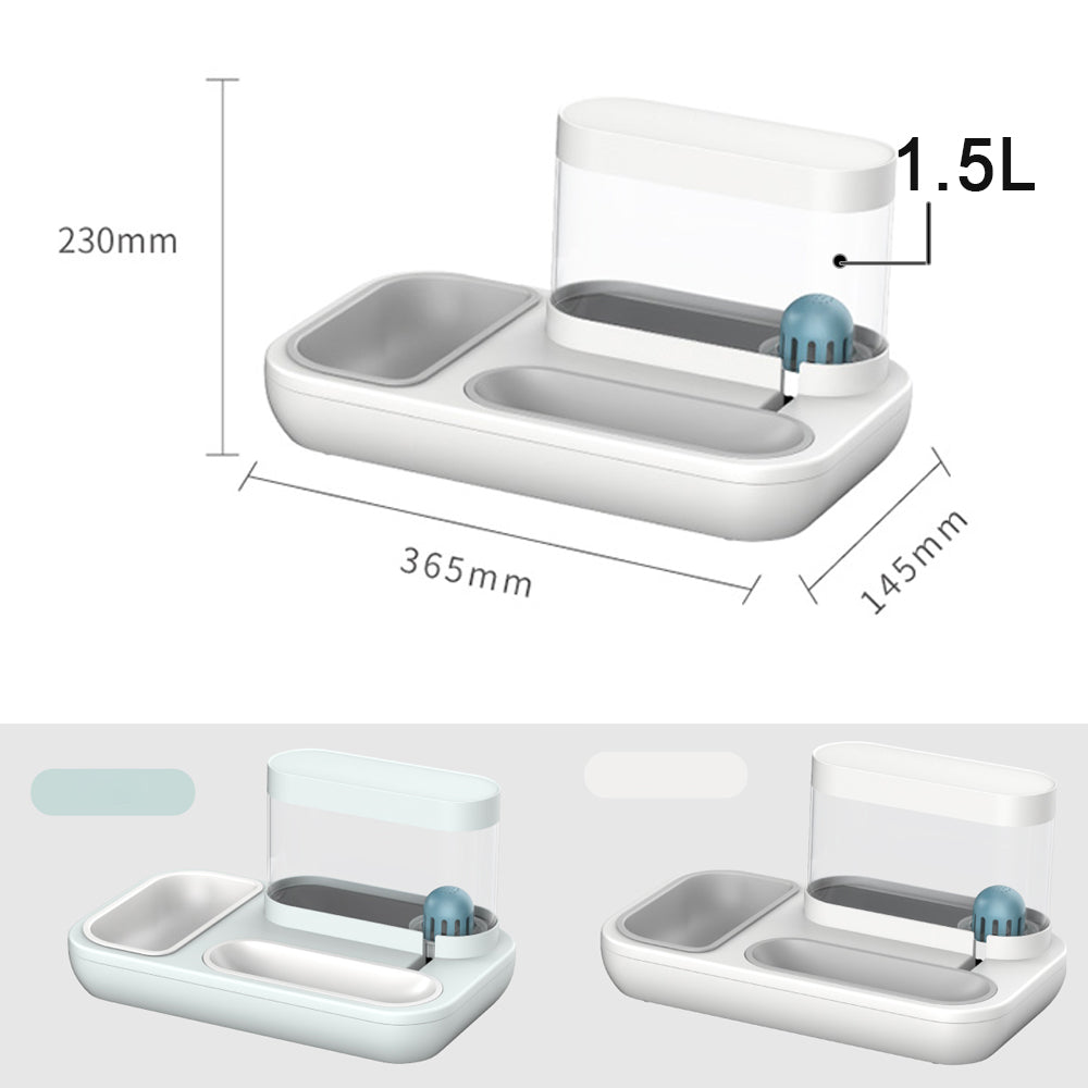 Distributore automatico di acqua e ciotola per cibo.